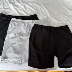 Men's Black and Gray Shorts